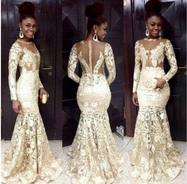 south african style evening dresses lace champagne sheer neck long sleeve mermaid prom dresses for woman plus size formal party dresses, Black
south african style evening dresses lace champagne sheer neck long sleeve mermaid prom dresses for woman plus size formal party dresses, Black
