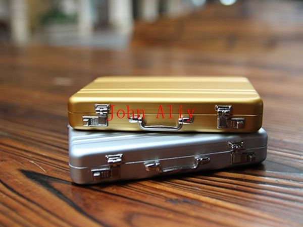 100pcs/lot vogue metal mini briefcase suitcase business bank card name card holder case box, Brown;gray
100pcs/lot vogue metal mini briefcase suitcase business bank card name card holder case box, Brown;gray