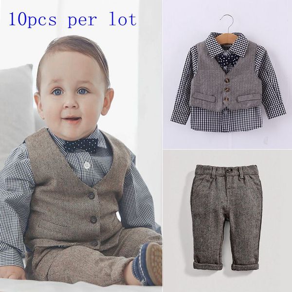 wholesale spring children preppy style clothe suits long sleeve plaid bow tie shirt + denim vest +denim pants children clothes outfits, White
wholesale spring children preppy style clothe suits long sleeve plaid bow tie shirt + denim vest +denim pants children clothes outfits, White