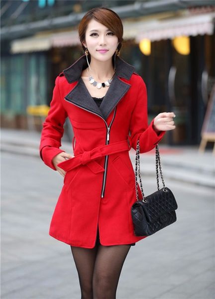 wholesale- women trench coat 2016 winter autumn fashion slim fit women long trench wool blend coat belted overcoat women coat outerwear, Tan;black
wholesale- women trench coat 2016 winter autumn fashion slim fit women long trench wool blend coat belted overcoat women coat outerwear, Tan;black