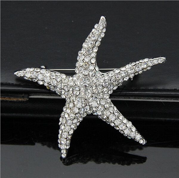sparkling brooches silver lucky starfish crystal rhinestone brooch pins bling christmas gift c1391, Gray
sparkling brooches silver lucky starfish crystal rhinestone brooch pins bling christmas gift c1391, Gray