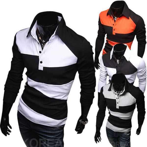 turn-down collar mens t-shirt long sleeve polo shirt slim fit brand tshirts ing, White;black
turn-down collar mens t-shirt long sleeve polo shirt slim fit brand tshirts ing, White;black