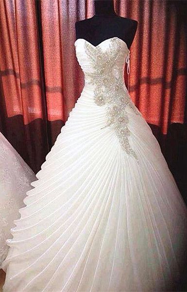 crystal bead sequins luxury ball gown wedding dresses ruched sweetheart neckline floor length long organza bridal gowns plus size cheap, White
crystal bead sequins luxury ball gown wedding dresses ruched sweetheart neckline floor length long organza bridal gowns plus size cheap, White