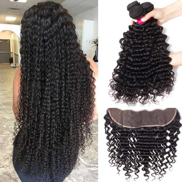 Brazilian Deep Wave With 13x4 Lace Frontal Closure Remy Human Hair Weave Brazilian Peruvian Malaysian Indian 3 Bundles Hair With Closure
Brazilian Deep Wave With 13x4 Lace Frontal Closure Remy Human Hair Weave Brazilian Peruvian Malaysian Indian 3 Bundles Hair With Closure