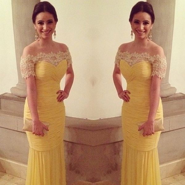 2021 mermaid evening dresses yellow off shoulder lace dress evening gowns dresses long prom dress, Black;red
2021 mermaid evening dresses yellow off shoulder lace dress evening gowns dresses long prom dress, Black;red