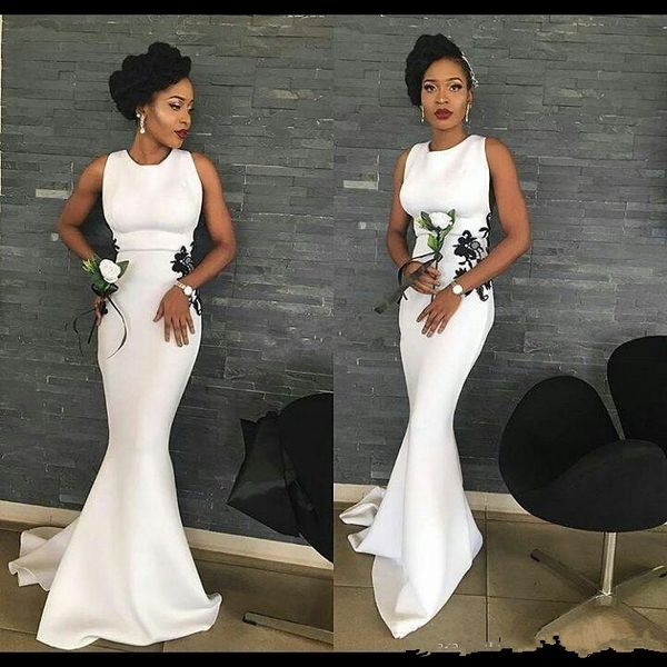 2018 white satin jewel neck mermaid long evening dresses lace applique sleeveless formal party red carpet prom dresses custom made, Black;red
2018 white satin jewel neck mermaid long evening dresses lace applique sleeveless formal party red carpet prom dresses custom made, Black;red