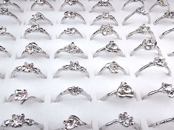 2016 new 100pcs wholesale jewelry lots cubic zircon women silver p fashion rings a-165, Golden;silver 
2016 new 100pcs wholesale jewelry lots cubic zircon women silver p fashion rings a-165, Golden;silver