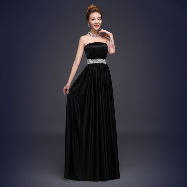 long satin evening dress 2018 fashion strapless crystal evening gowns black women dress to party elegant, Black;red
long satin evening dress 2018 fashion strapless crystal evening gowns black women dress to party elegant, Black;red