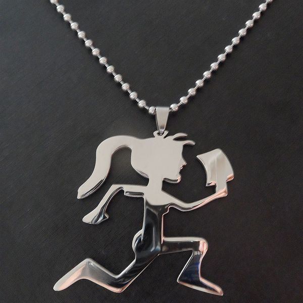 insane clown posse 2" hatchetman large girl charms stainless steel pendant & necklace, Silver 
insane clown posse 2" hatchetman large girl charms stainless steel pendant & necklace, Silver