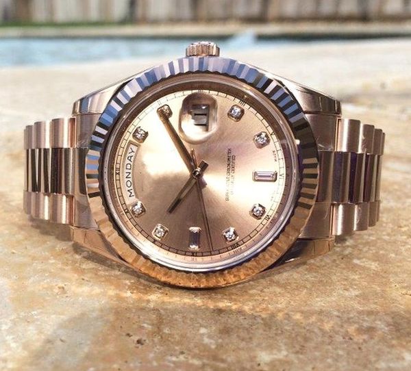 Free Shipping Luxury AAA Top Quality Day-Date Men's 18k Rose Gold And Dial Mechanical Automatic Watch 218235 41mm Men's Sport Wrist Watches
Free Shipping Luxury AAA Top Quality Day-Date Men's 18k Rose Gold And Dial Mechanical Automatic Watch 218235 41mm Men's Sport Wrist Watches