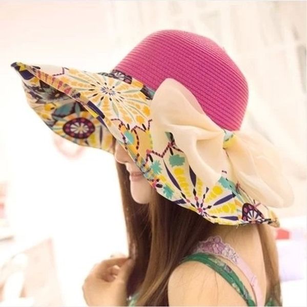 wholesale-2015 new hats for women straw hat flowers casual chapeu women's summer sunbonnet folding sun hat beach cap big straw, Blue;gray
wholesale-2015 new hats for women straw hat flowers casual chapeu women's summer sunbonnet folding sun hat beach cap big straw, Blue;gray
