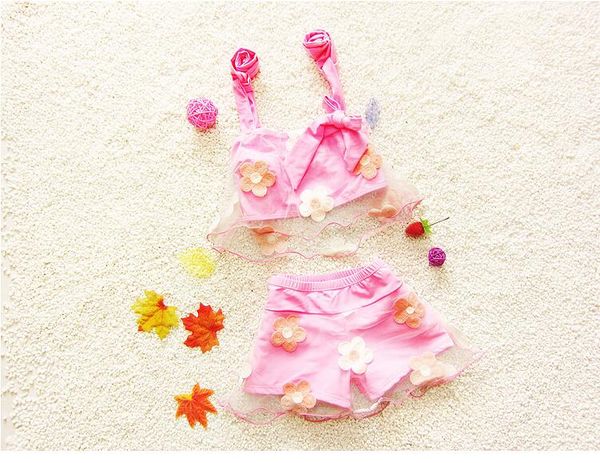 new fashion girls swimwear pink flower lace suspender and shorts two-piece swimsuit cute children swimming clothes, Blue
new fashion girls swimwear pink flower lace suspender and shorts two-piece swimsuit cute children swimming clothes, Blue