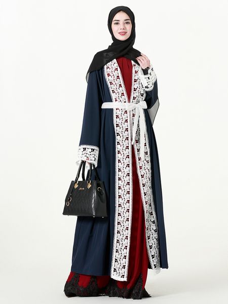 new arrival plus size long sleeved open cardigan s-5xl islamic lace kaftan dress with belt arabic robes, Red
new arrival plus size long sleeved open cardigan s-5xl islamic lace kaftan dress with belt arabic robes, Red