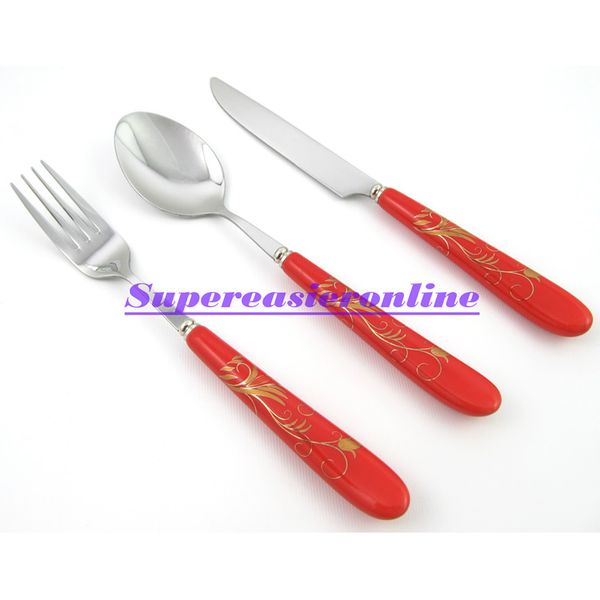 wholesale-3in1 dinnerware pack for desk stainless steel fork & spoon & knife red ceramic handle flatware set cutlery kit in
wholesale-3in1 dinnerware pack for desk stainless steel fork & spoon & knife red ceramic handle flatware set cutlery kit in