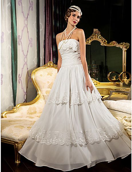2016 new fashion popular ivory floor-length strapless sleeveless tiers chiffon lace sheath modern wedding dresses 188, White
2016 new fashion popular ivory floor-length strapless sleeveless tiers chiffon lace sheath modern wedding dresses 188, White