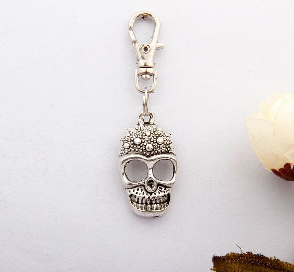 ancient silver smile skull charm pendant rotation lobster button keyring keychain creative women men jewelry designer keychain holiday gift, Slivery;golden
ancient silver smile skull charm pendant rotation lobster button keyring keychain creative women men jewelry designer keychain holiday gift, Slivery;golden
