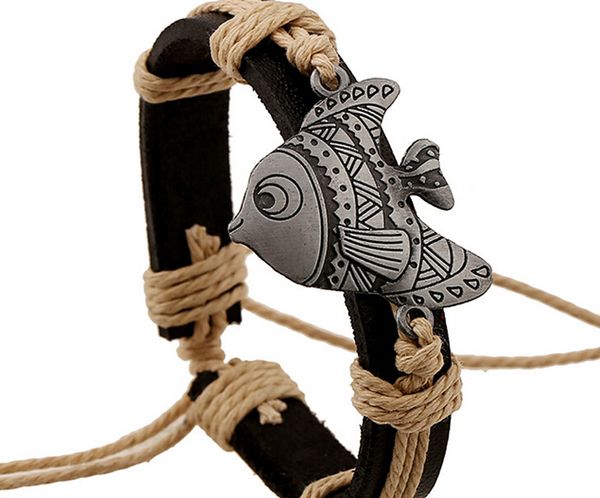 2015 latest version punk style 100% genuine leather bracelet handmade man woman fish rope adjustable bracelet 20pcs/lot, Black
2015 latest version punk style 100% genuine leather bracelet handmade man woman fish rope adjustable bracelet 20pcs/lot, Black