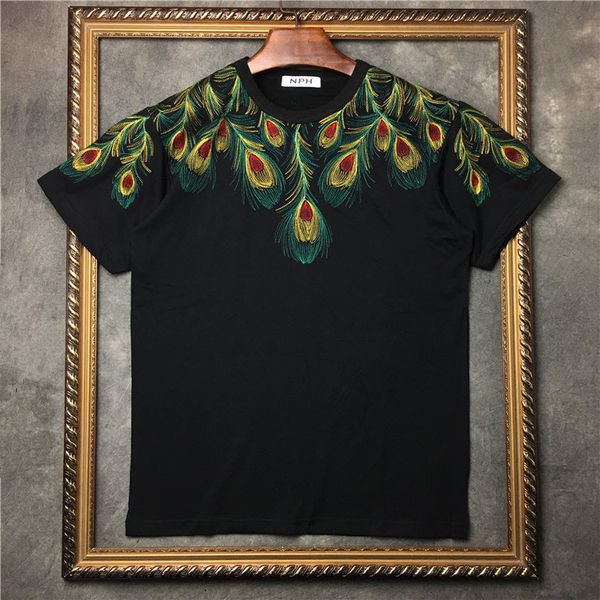 summer fashion luxury designer marcelo burlon brand t-shirt for men peacock feather embroidery cotton casual tshirt women tee tops
summer fashion luxury designer marcelo burlon brand t-shirt for men peacock feather embroidery cotton casual tshirt women tee tops