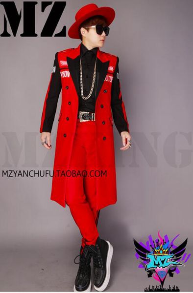 a male singer fashionable nightclub runway looks red and black letters double-breasted long suit costumes. s - 6 xl, Black;red
a male singer fashionable nightclub runway looks red and black letters double-breasted long suit costumes. s - 6 xl, Black;red