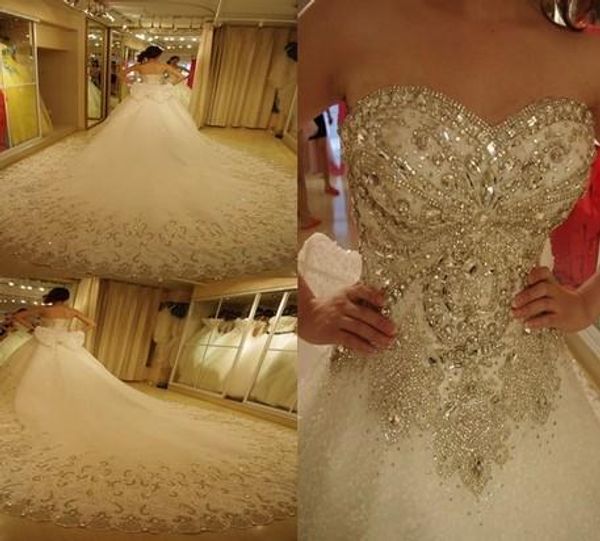 new luxury wedding dress with crystal stones 2015 ball gown sweetheart lace organza wedding gowns, White
new luxury wedding dress with crystal stones 2015 ball gown sweetheart lace organza wedding gowns, White