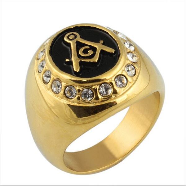 luxury gold rings masonic masonry engagement crystal ring stainless steel for men and women, Golden;silver
luxury gold rings masonic masonry engagement crystal ring stainless steel for men and women, Golden;silver