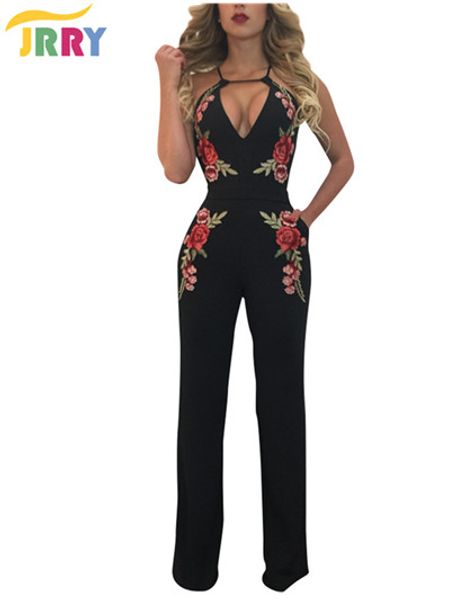 wholesale- jrry casual deep v neck embroidery floral women jumpsuit sleeveless halter neck string back long pants ladies romper overall, Black;white
wholesale- jrry casual deep v neck embroidery floral women jumpsuit sleeveless halter neck string back long pants ladies romper overall, Black;white