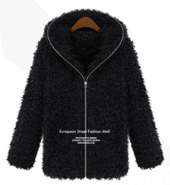 wholesale-new winter women fashion new casual hooded warm fluffy shaggy overcoat coat thick hoodie jacket faux fur zipper outwear, Black
wholesale-new winter women fashion new casual hooded warm fluffy shaggy overcoat coat thick hoodie jacket faux fur zipper outwear, Black