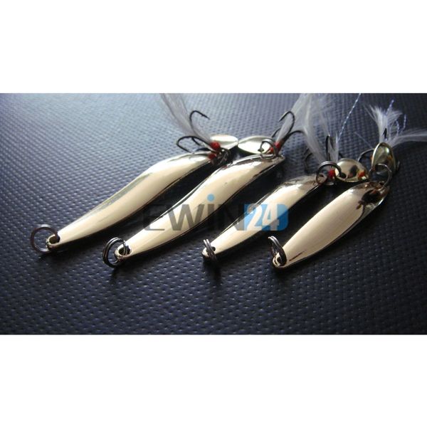 

Metal Spinner Spoon Fishing Lure Hard Baits Sequins Noise Paillette with Feather Treble Hook Tackle 5/7/10/13g