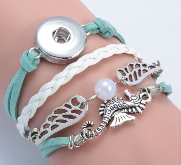 new seahorse wing pearl noosa button diy bracelet alloy pu leater woven handmade snap button bracelet diy jelwery diy accessories 3pc/lot, Golden;silver
new seahorse wing pearl noosa button diy bracelet alloy pu leater woven handmade snap button bracelet diy jelwery diy accessories 3pc/lot, Golden;silver