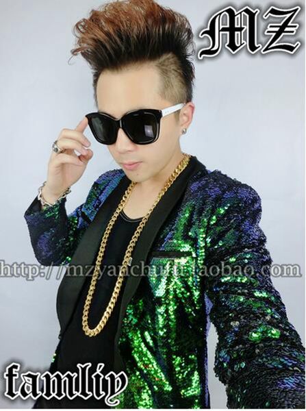 male singer fashionable nightclub in europe and the runway looks green light running suit costumes. s - 6 xl, Black;red
male singer fashionable nightclub in europe and the runway looks green light running suit costumes. s - 6 xl, Black;red