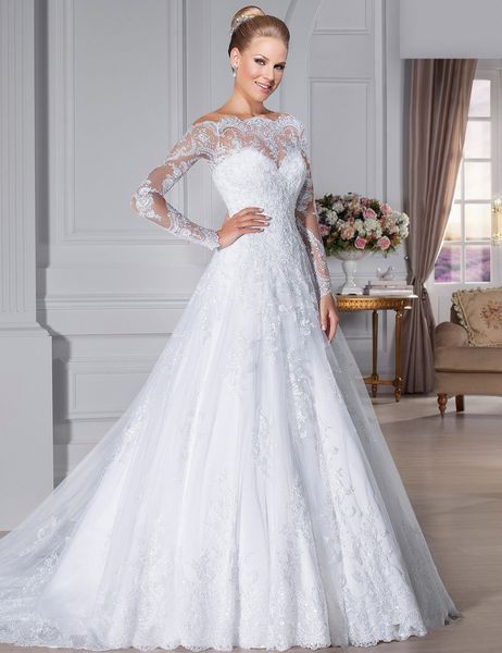 новые длинные рукава кружева a-line свадебные платья 2018 see through аппликациями из бисера свадебные платья vestidos де novia, White
новые длинные рукава кружева a-line свадебные платья 2018 see through аппликациями из бисера свадебные платья vestidos де novia, White