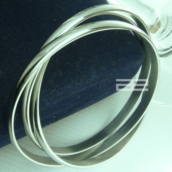 3pcs linked set women men's tungsten tone 65 x 65mm bangle bracelet g81, Black 
3pcs linked set women men's tungsten tone 65 x 65mm bangle bracelet g81, Black