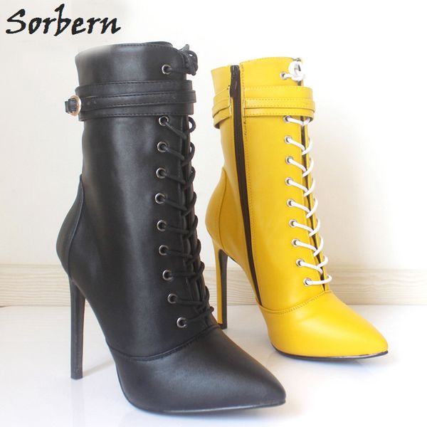 sorbern yellow pointed toe ankle boots for women 12cm high heels custom ladies shoes size 43 sale women shoes short boots big, Black
sorbern yellow pointed toe ankle boots for women 12cm high heels custom ladies shoes size 43 sale women shoes short boots big, Black