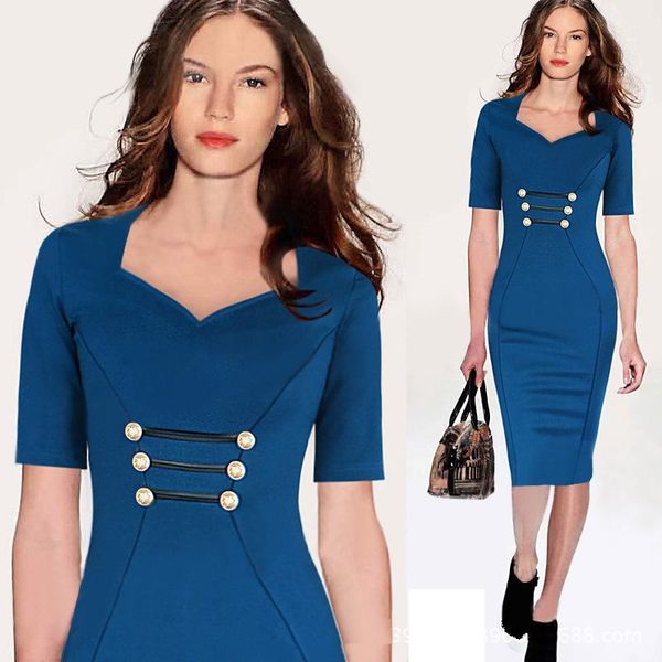 dropshipping 2016 women classic blue elegant v-neck button bodycon stretchy cotton blend knee-length pencil dresses s-xxl, White;black
dropshipping 2016 women classic blue elegant v-neck button bodycon stretchy cotton blend knee-length pencil dresses s-xxl, White;black