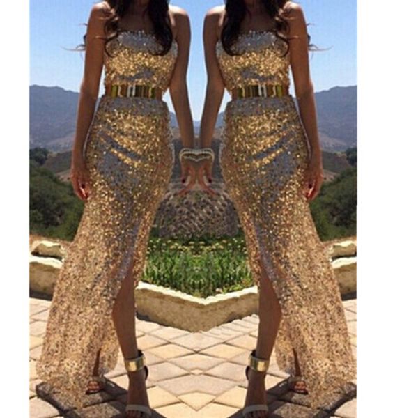 explosion models in europe and america and elegant sequined dress slit dress bra ch120, White;black
explosion models in europe and america and elegant sequined dress slit dress bra ch120, White;black