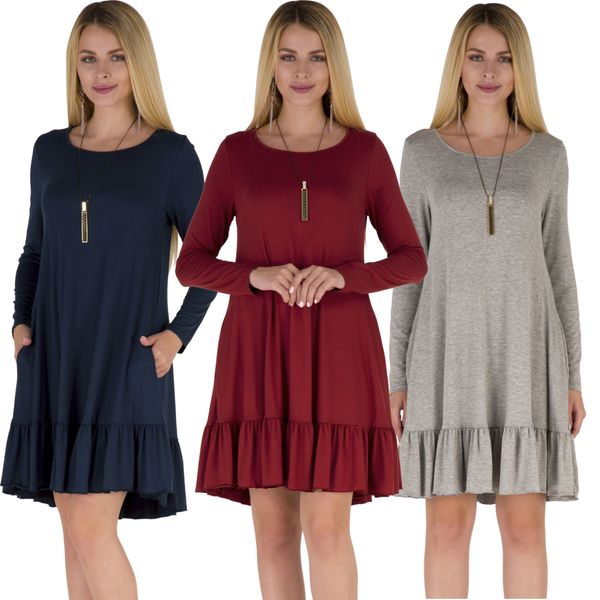 autumn winter women's plus size dress xl-s long sleeve cotton casual loose dress long sleeve t-shirt dress, Black;gray
autumn winter women's plus size dress xl-s long sleeve cotton casual loose dress long sleeve t-shirt dress, Black;gray