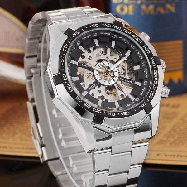 watch box winner men's full hollow automatic mechanical watch steel strap business watches to show the charm and success of men, Slivery;brown
watch box winner men's full hollow automatic mechanical watch steel strap business watches to show the charm and success of men, Slivery;brown