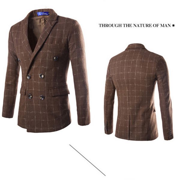 wholesale-2015 new fashion brand men's fashion wool plaid double-breasted suit jacket, White;black
wholesale-2015 new fashion brand men's fashion wool plaid double-breasted suit jacket, White;black