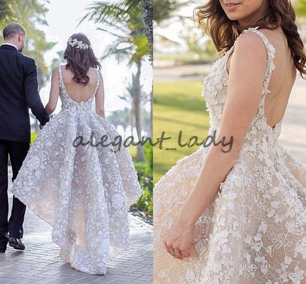 krikor jabotian 2018 high low lace wedding dresses puffy backless 3d-floral sleeveless bridal gowns for beach country wedding, White
krikor jabotian 2018 high low lace wedding dresses puffy backless 3d-floral sleeveless bridal gowns for beach country wedding, White