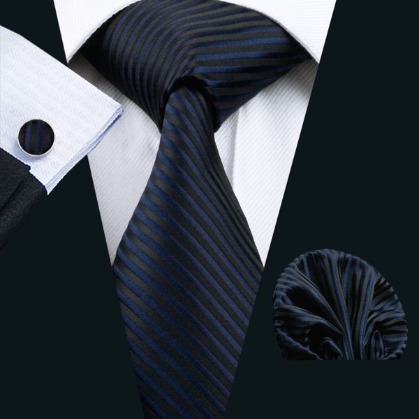 blue black stripe tie hanky cufflinks set jacquard woven mens tie set business work formal meeting leisure n-0877, Black;blue
blue black stripe tie hanky cufflinks set jacquard woven mens tie set business work formal meeting leisure n-0877, Black;blue