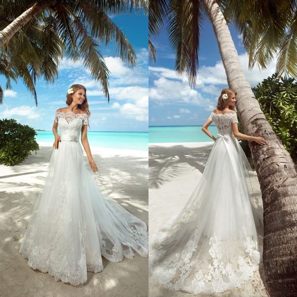 2019 new style romantic off the shoulder overskirt wedding dresses a line bridal gowns sweep train appliqued lace bridal dresses, White
2019 new style romantic off the shoulder overskirt wedding dresses a line bridal gowns sweep train appliqued lace bridal dresses, White