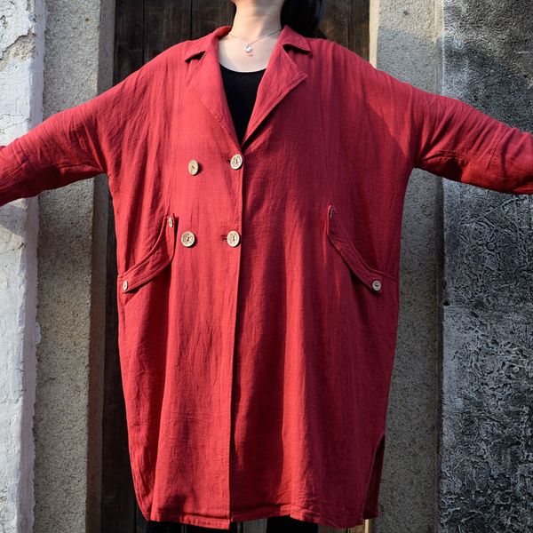 wholesale-2 colors 2015 autumn and winter women loose outwear cotton and linen plus size double breasted red trench coats, Tan;black
wholesale-2 colors 2015 autumn and winter women loose outwear cotton and linen plus size double breasted red trench coats, Tan;black
