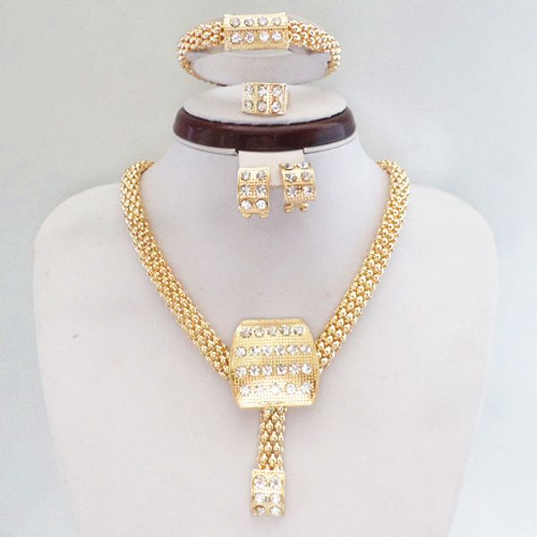 Top Quality 24K Gold Plated Crystal Bridal Jewelry Sets Exquisite Gold Necklace Sets 695
Top Quality 24K Gold Plated Crystal Bridal Jewelry Sets Exquisite Gold Necklace Sets 695