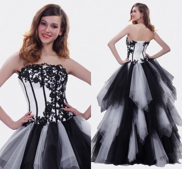classic white and black quinceanera dresses a-line floor length pageant gowns for girls with appliques tiered ruffles prom gown, Blue;red
classic white and black quinceanera dresses a-line floor length pageant gowns for girls with appliques tiered ruffles prom gown, Blue;red