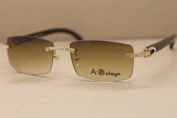 Wholesale New Rimless Black Buffalo Genuine horn Sunglasses Colors Gold 8200757 or Silver 8200758 diamond Glasses Frame Size:56-18-140mm
Wholesale New Rimless Black Buffalo Genuine horn Sunglasses Colors Gold 8200757 or Silver 8200758 diamond Glasses Frame Size:56-18-140mm