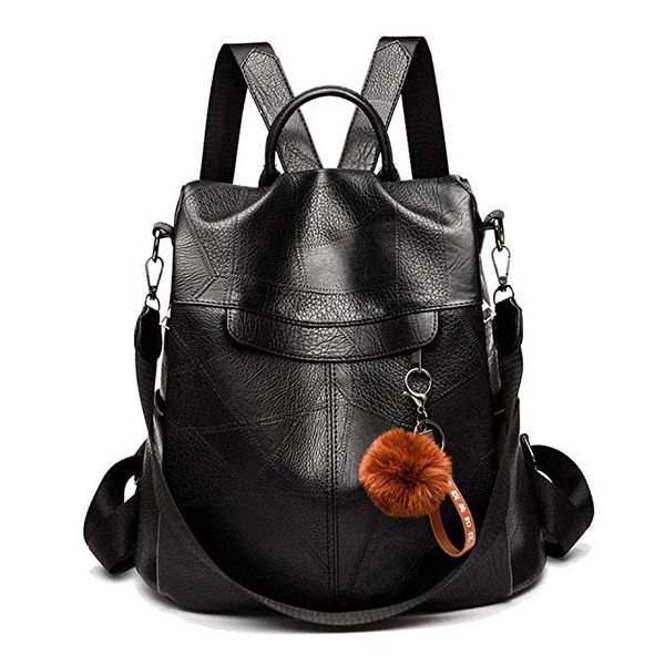 women vintage anti theft backpack pu leather school bags back pack for travel with fur ball female shoulder bags
women vintage anti theft backpack pu leather school bags back pack for travel with fur ball female shoulder bags