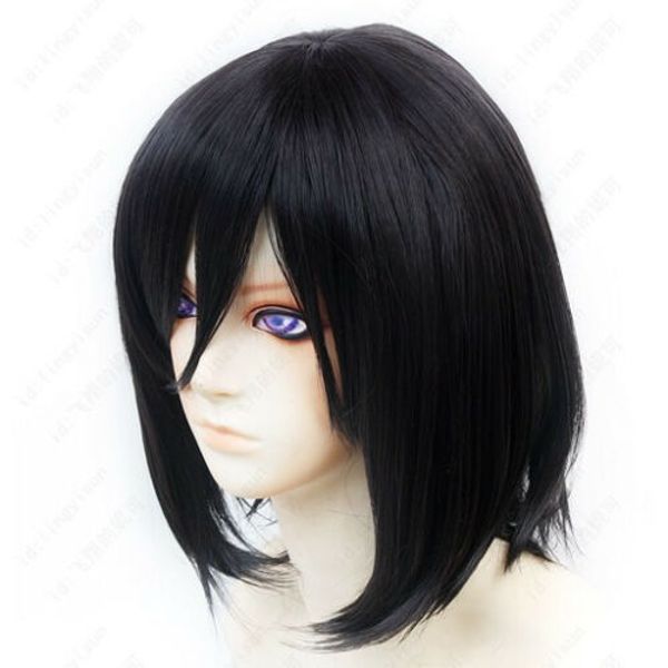 99 attack on titan mikasa ackerman short black cosplay wig ing