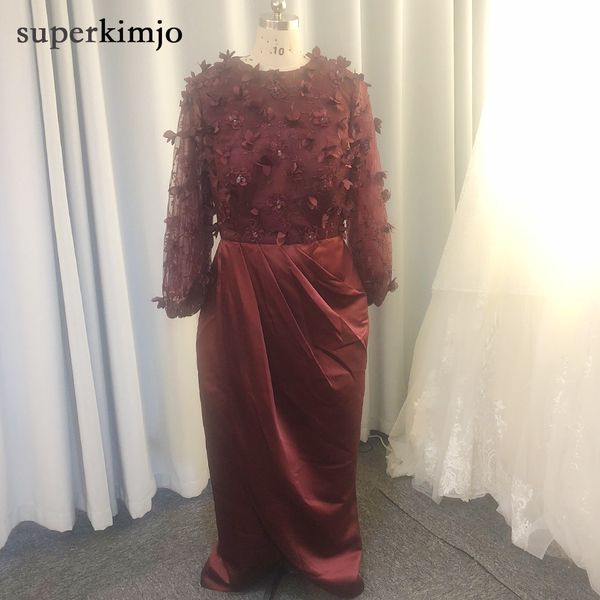 real burgundy prom dresses 2020 long sleeve hand made flowers beading pleats front slit evening dresses arabic formal dress, White;black
real burgundy prom dresses 2020 long sleeve hand made flowers beading pleats front slit evening dresses arabic formal dress, White;black