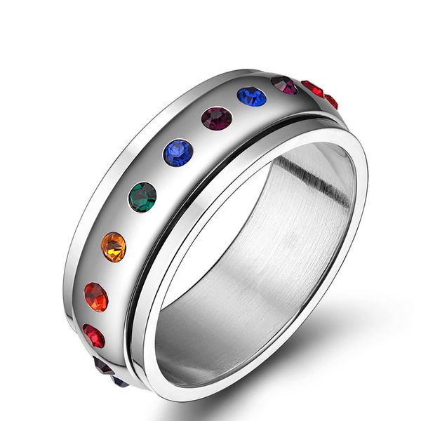 lgbt rainbow ring with colored diamonds stainless steel mens ring epoxy lgbtq accessories bisexual personalized zircon ring fashion jewelry, Silver
lgbt rainbow ring with colored diamonds stainless steel mens ring epoxy lgbtq accessories bisexual personalized zircon ring fashion jewelry, Silver