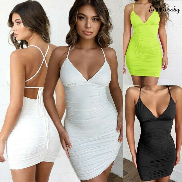 women summer sleeveless v- neck bandage club dress ladies bodycon backless strappy solid party mini dresses, Black;gray
women summer sleeveless v- neck bandage club dress ladies bodycon backless strappy solid party mini dresses, Black;gray